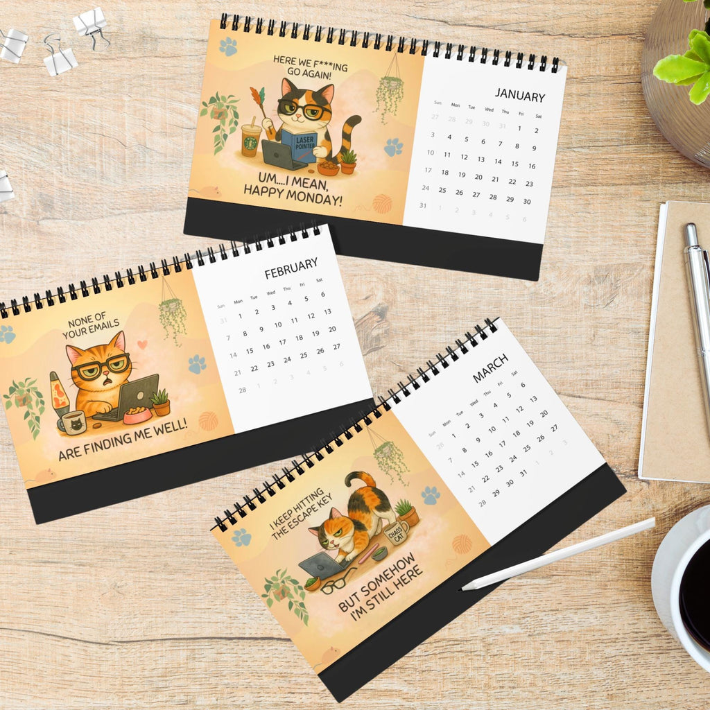 Funny Cat Desk Calendar 2027: Sarcastic Demotivational Office Gift
