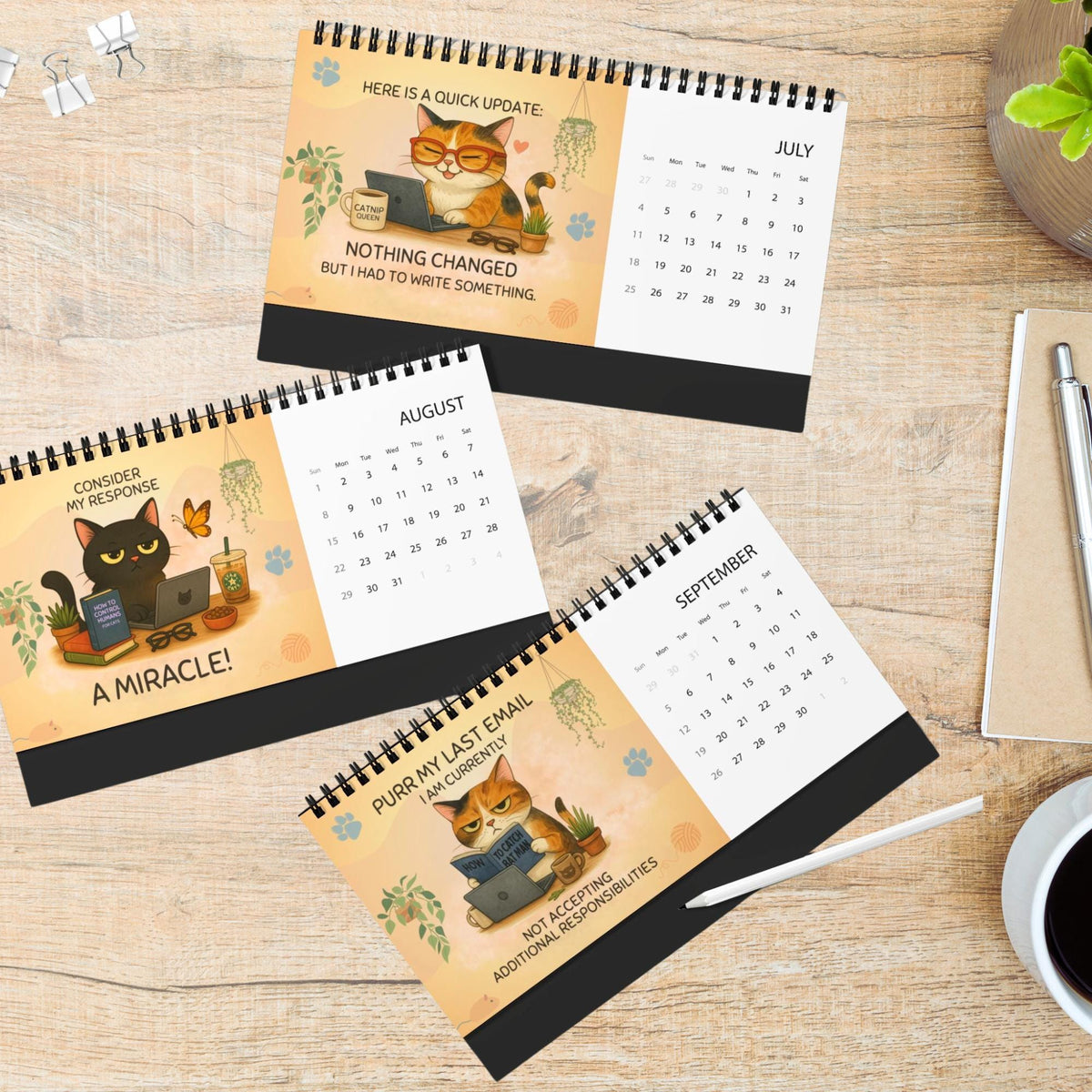 Funny Cat Desk Calendar 2027: Sarcastic Demotivational Office Gift