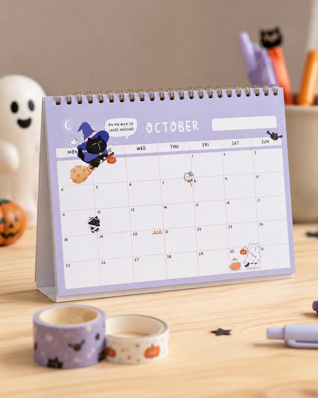 2027 Desk Calendar, Funny Cat Calendar, A5 Standing Desk Calendar, Monthly Planner Gift for Cat Lovers, A5