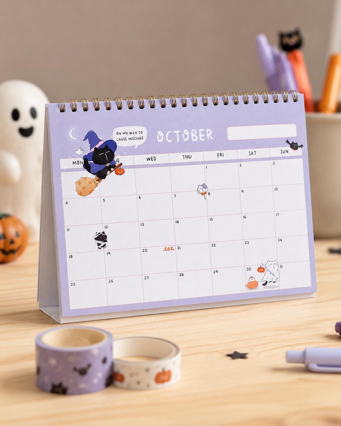 2027 Desk Calendar, Funny Cat Calendar, A5 Standing Desk Calendar, Monthly Planner Gift for Cat Lovers, A5