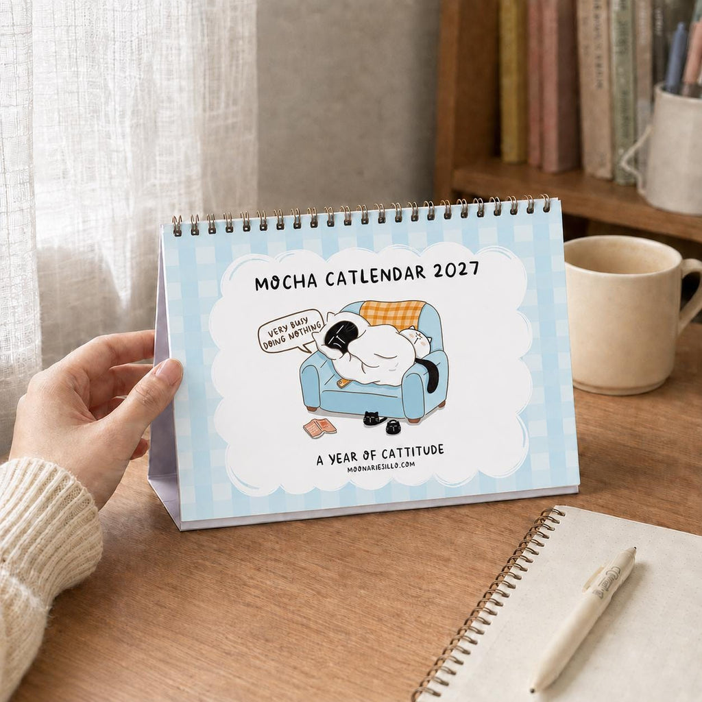2027 Desk Calendar, Funny Cat Calendar, A5 Standing Desk Calendar, Monthly Planner Gift for Cat Lovers, A5