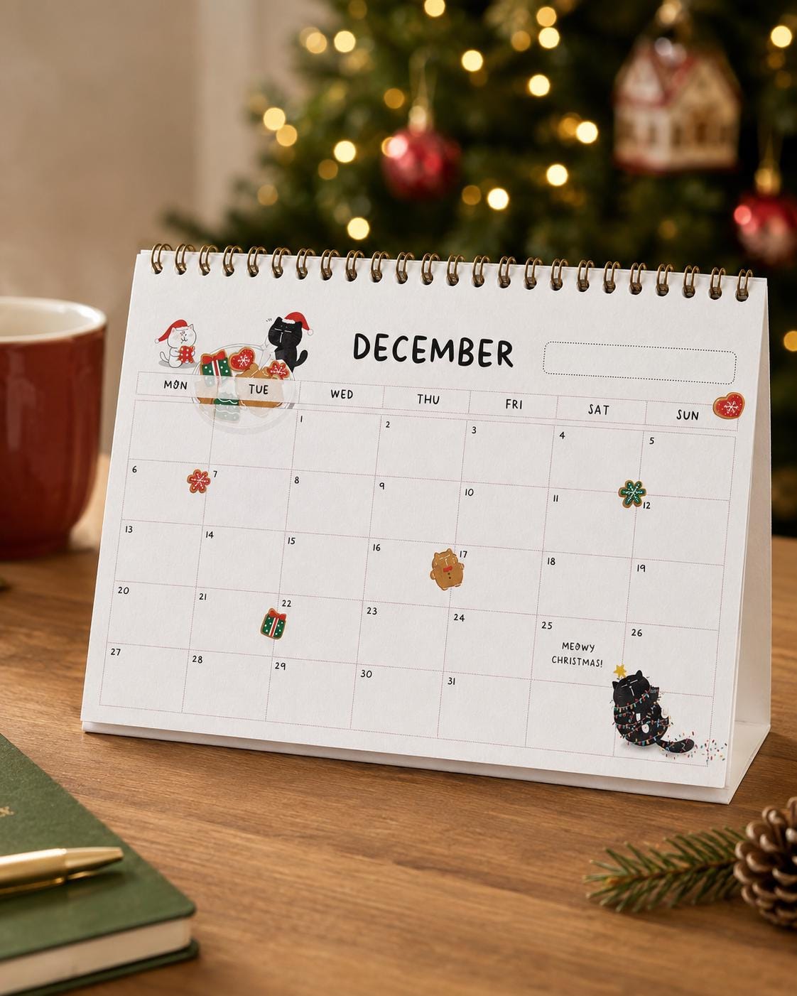2027 Desk Calendar, Funny Cat Calendar, A5 Standing Desk Calendar, Monthly Planner Gift for Cat Lovers, A5