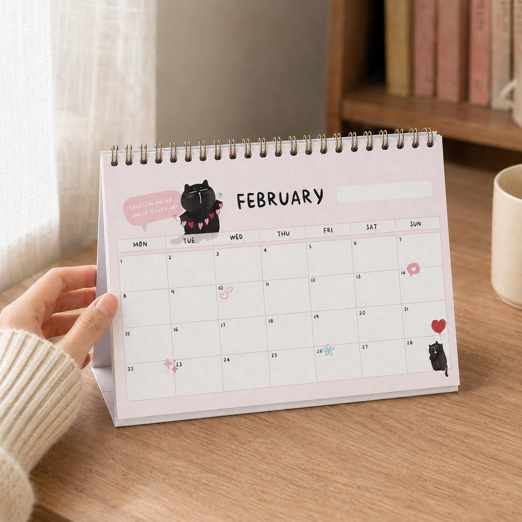 2027 Desk Calendar, Funny Cat Calendar, A5 Standing Desk Calendar, Monthly Planner Gift for Cat Lovers, A5