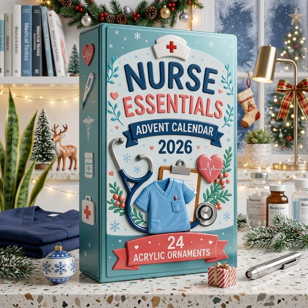 Nurse Essentials Advent Calendar HG 2026, 24 Day Medical Acrylic Charms Blind Box, Christmas Countdown Gift for Nurses, Nursing Student Gift