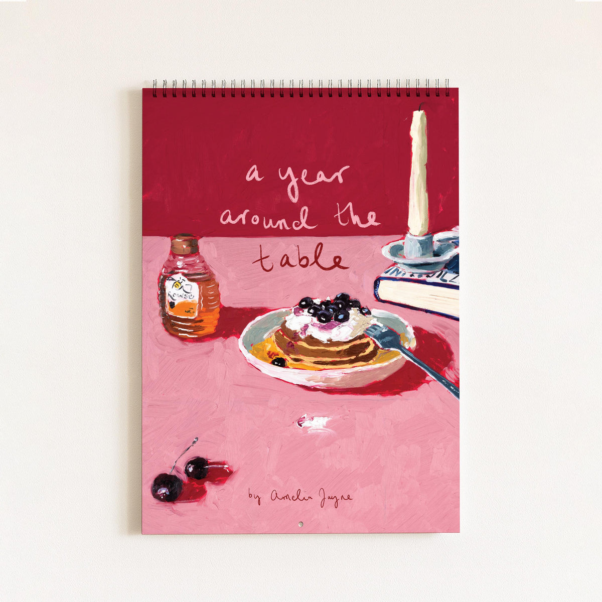 2027 Food Themed Wall Calendar by Amelia Jayne, Hand-Drawn Tablescapes (A4)