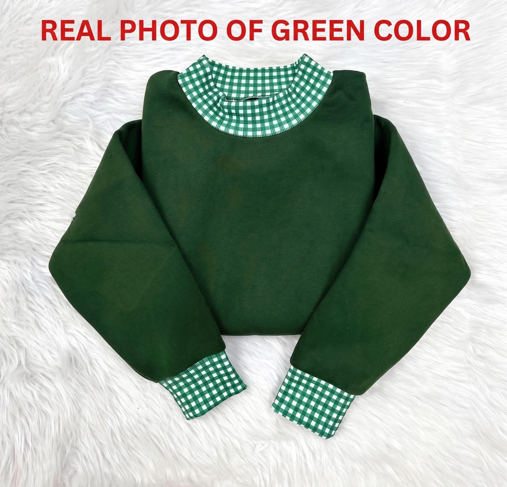 Santa Dragon Gingham Mock Neck HFN Sweatshirt, Embroidered Christmas Dragon Sleigh Sweater, Fantasy Holiday Shirt, Dragon Lover Gift