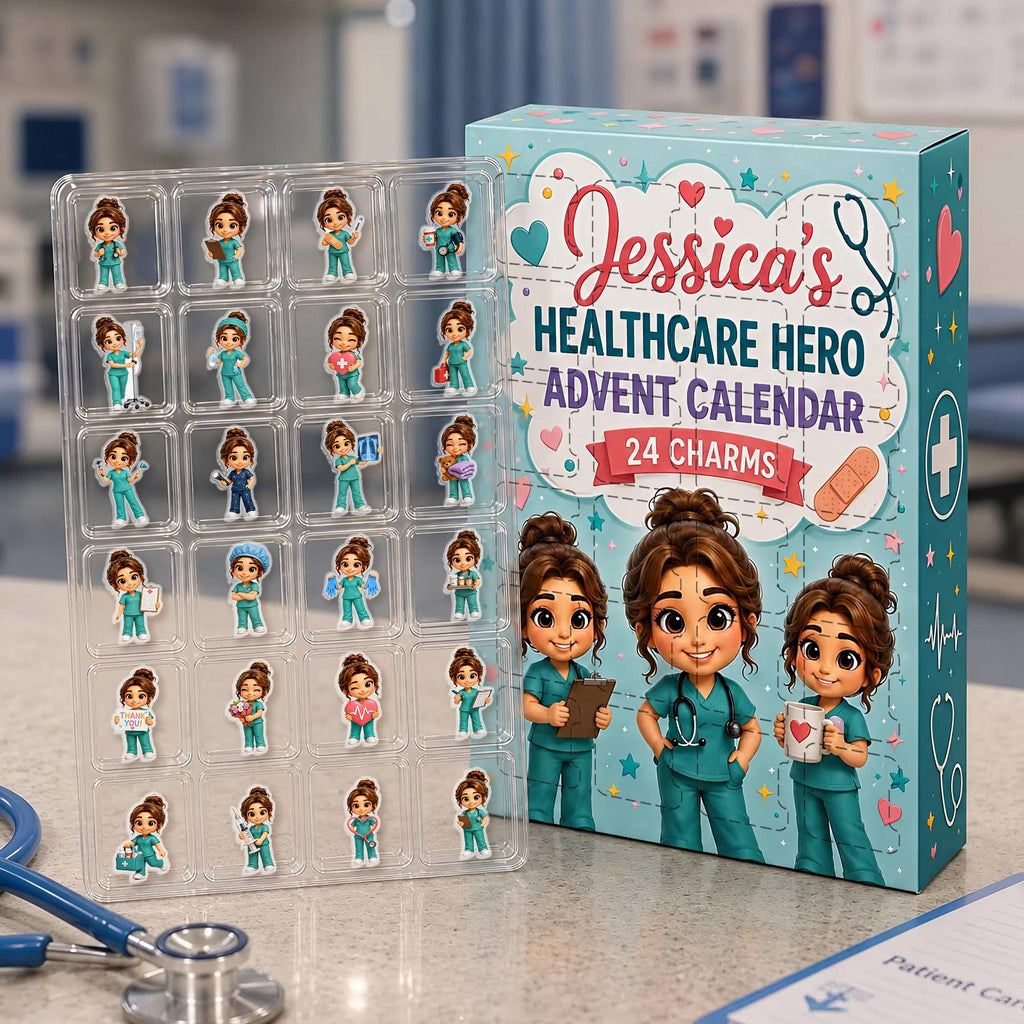 Personalized Healthcare Hero Advent Calendar HG: Custom Photo Nurse Blind Box 24 Charms