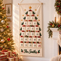 Personalized Christmas Advent Calendar HG, Embroidered Name 24-Pocket Fabric Countdown Organizer, Kids Advent Calendar HG, Reusable Wall Hanging
