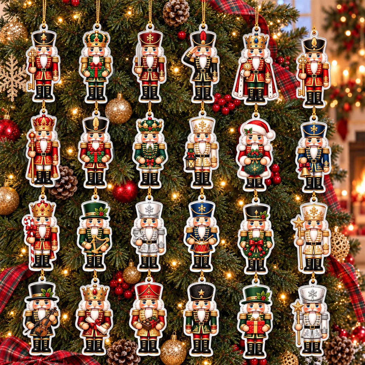 Christmas Nutcracker Advent Calendar HG 2026, 24 Day Nutcracker Ornament Set, Christmas Countdown Gift, Holiday Tree Decor, Xmas Keepsake
