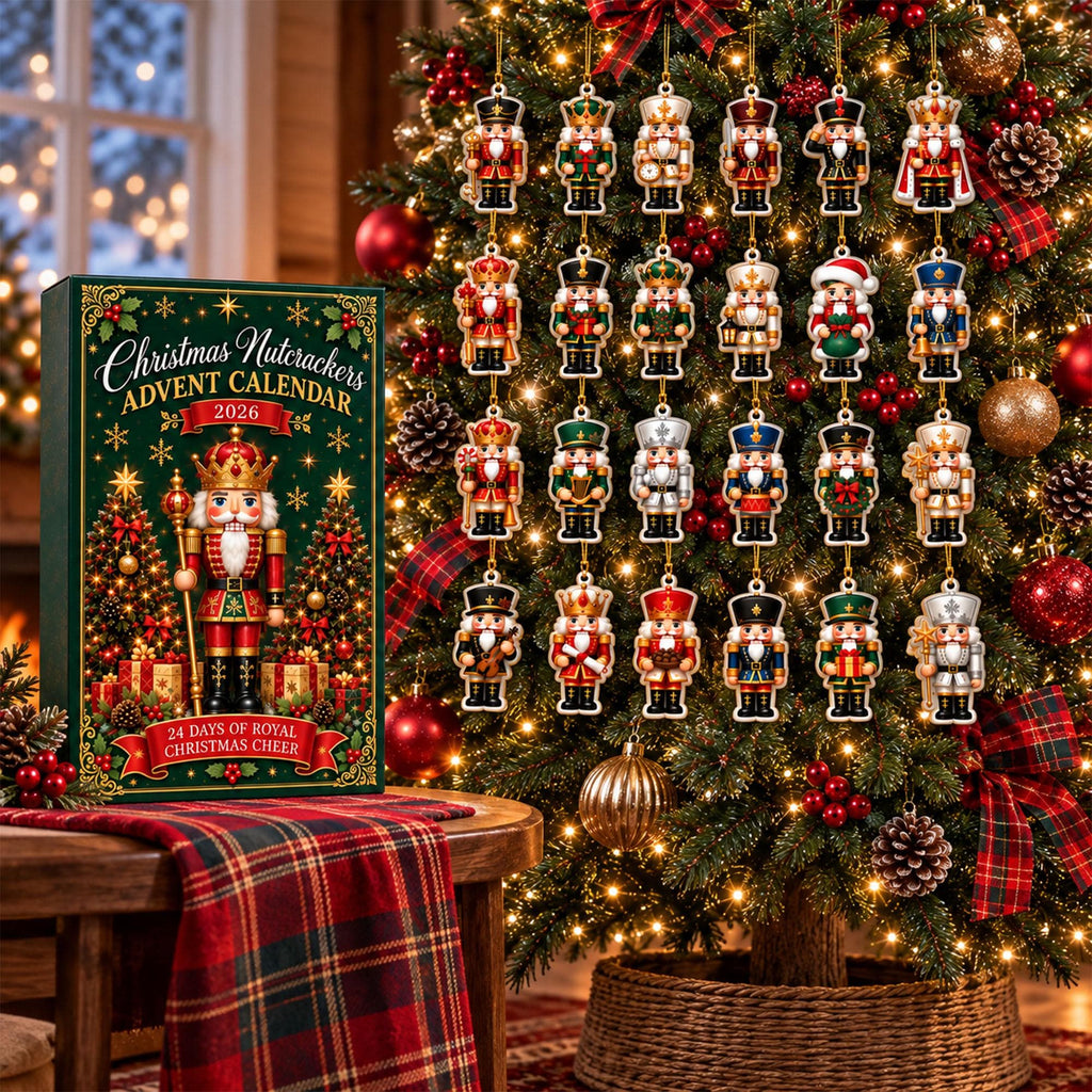 Christmas Nutcracker Advent Calendar HG 2026, 24 Day Nutcracker Ornament Set, Christmas Countdown Gift, Holiday Tree Decor, Xmas Keepsake