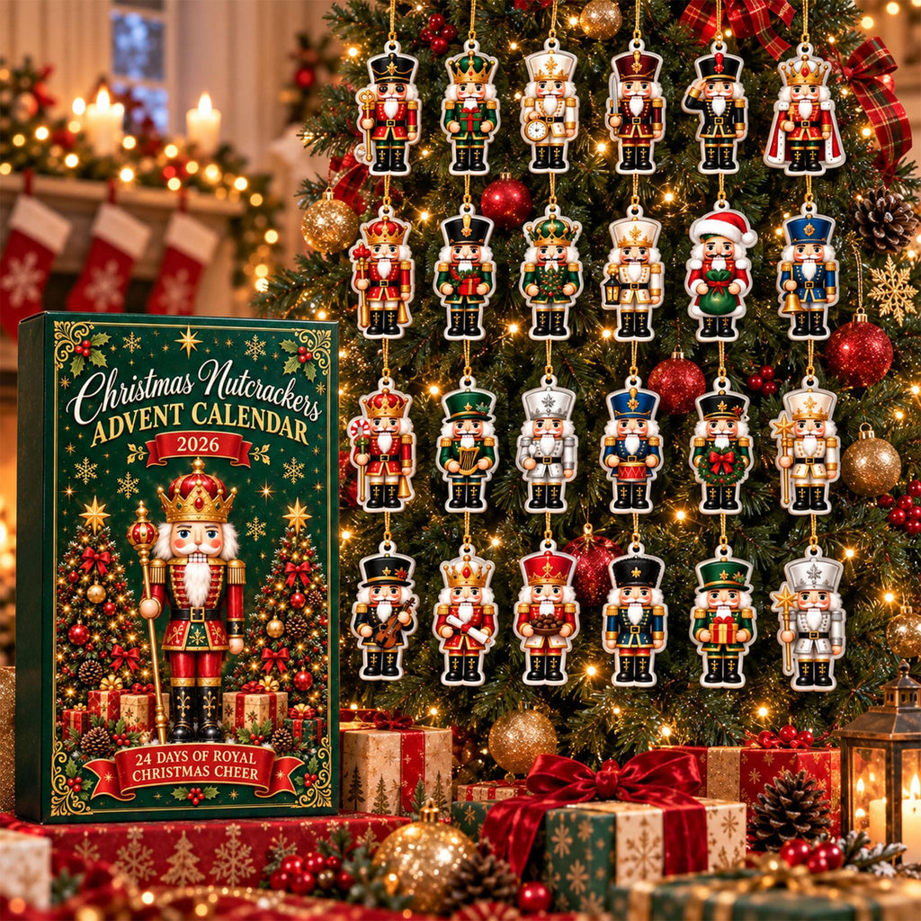 Christmas Nutcracker Advent Calendar HG 2026, 24 Day Nutcracker Ornament Set, Christmas Countdown Gift, Holiday Tree Decor, Xmas Keepsake
