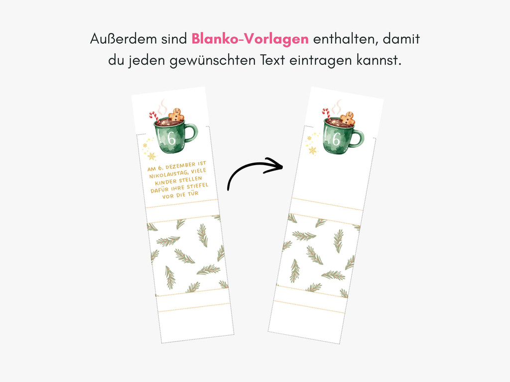 Mini Ritter Sport Adventskalender mit 24 Weihnachtsfakten, Diy Weihnachtsgeschenk, Vorlage zum Ausdrucken, Weihnachten Geschenk