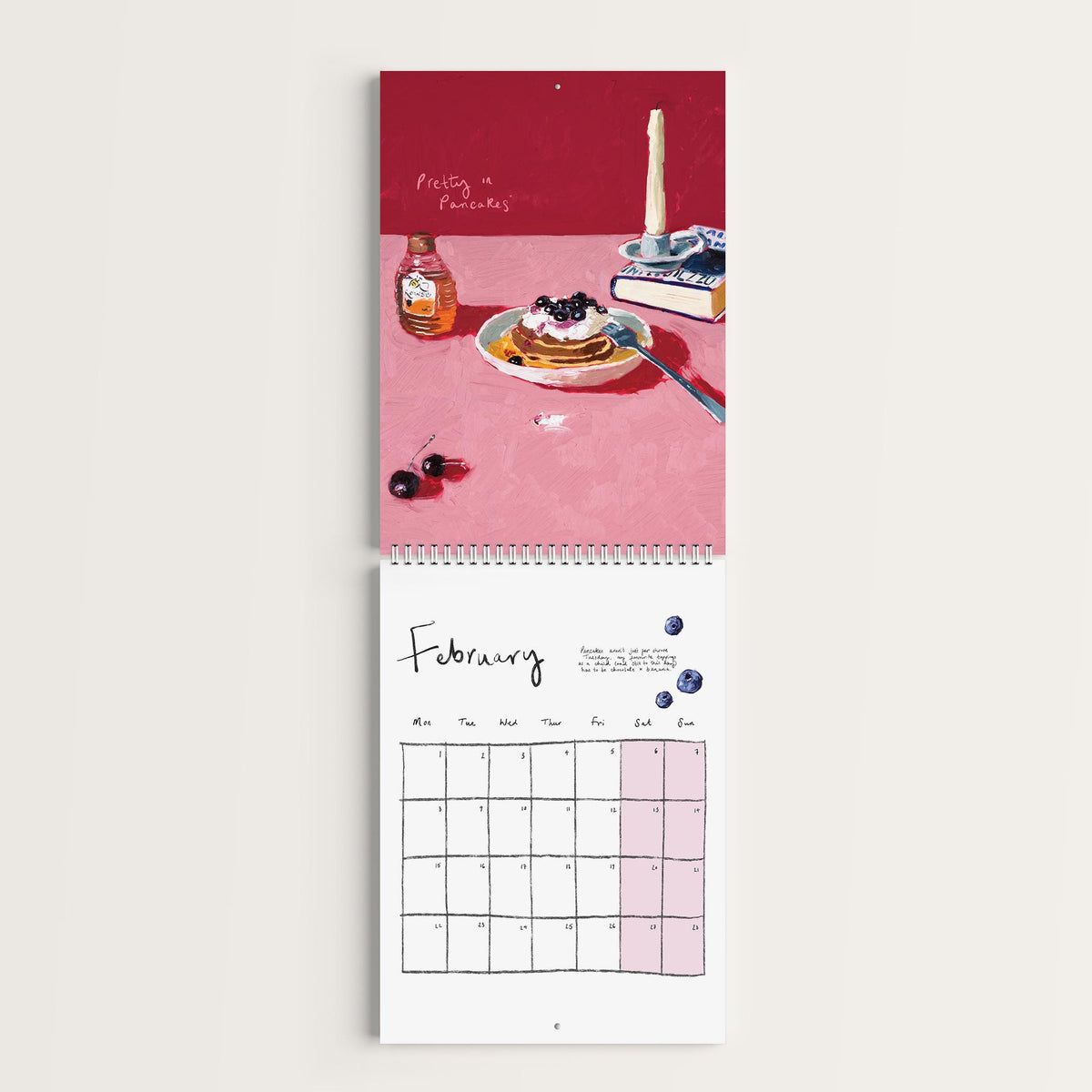 2027 Food Themed Wall Calendar by Amelia Jayne, Hand-Drawn Tablescapes (A4)