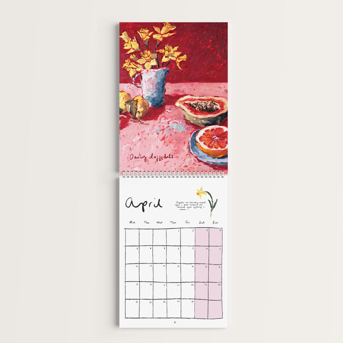 2027 Food Themed Wall Calendar by Amelia Jayne, Hand-Drawn Tablescapes (A4)