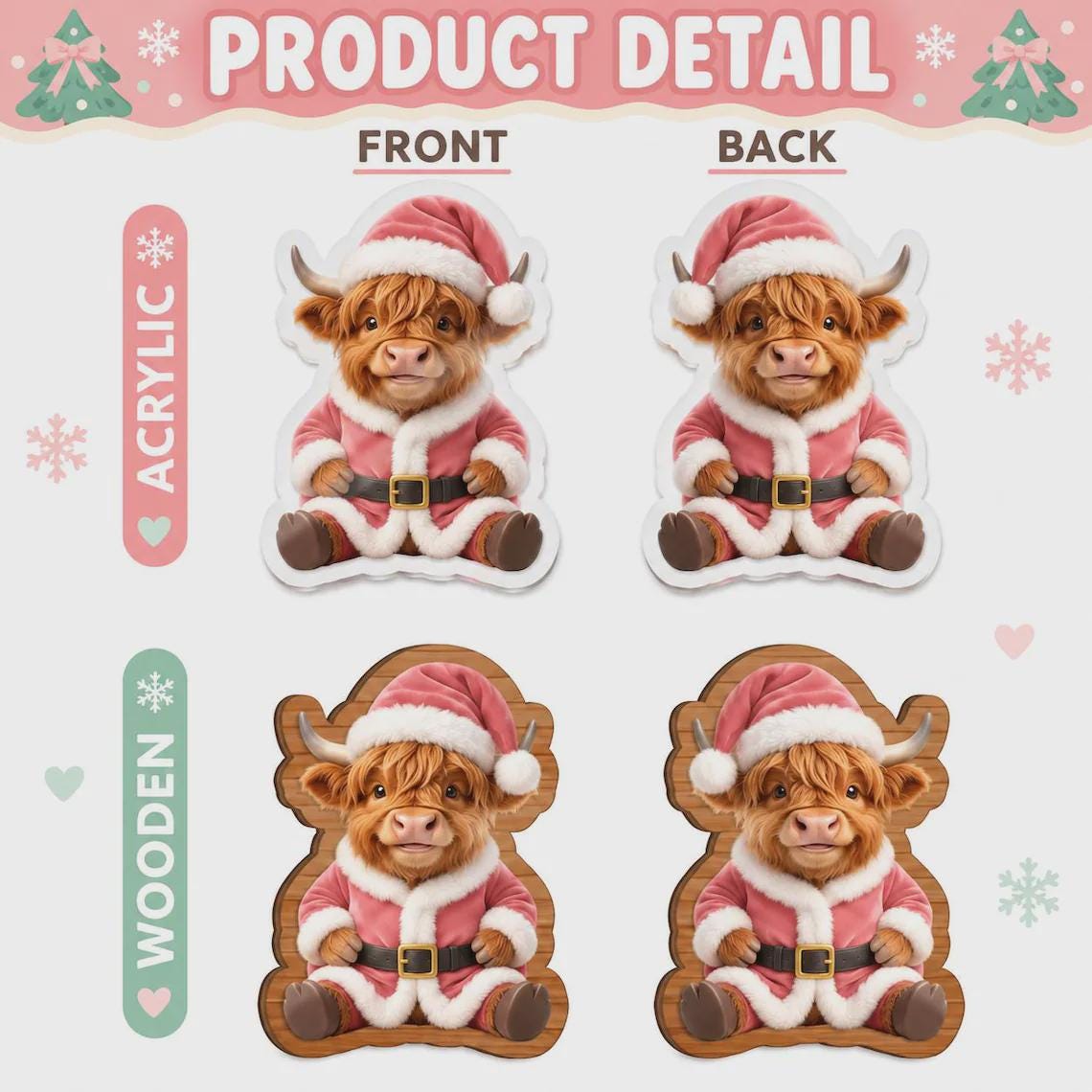 Dumpling Christmas Advent Calendar HG, 24 Acrylic Ornament Charms, Cute Dumpling Christmas Countdown, Holiday Xmas Gift for Kids