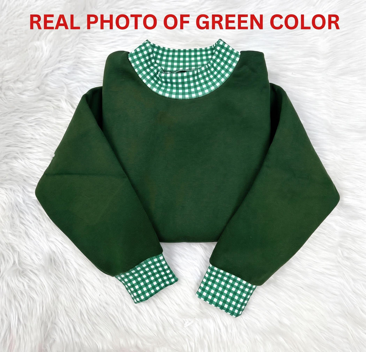 Christian Gingham Mock Neck HFN Sweatshirt, I Will Praise Him Embroidered Crewneck, Psalm 146:2 Faith Christmas Pullover