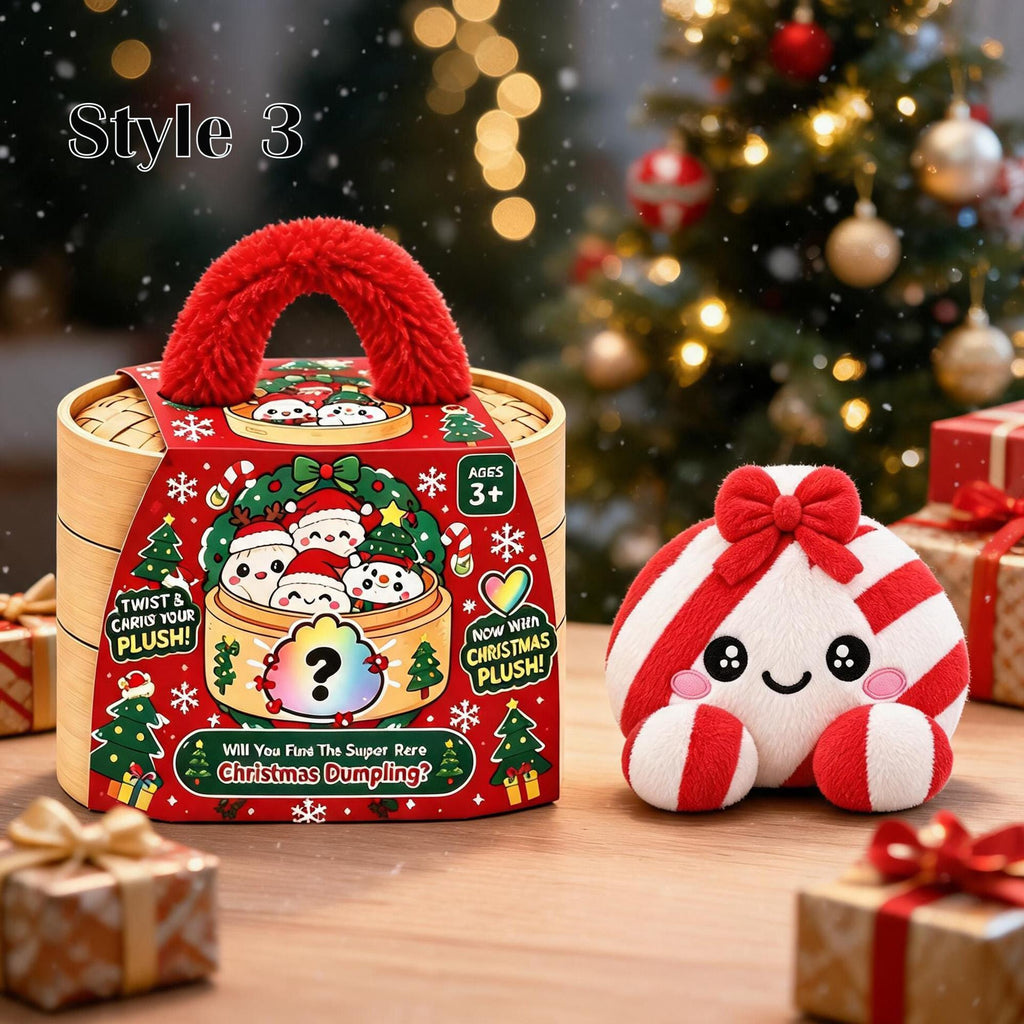 Christmas Dumpling Plush, Cute Squishy Bao Plushy, Kawaii Xmas Stuffed Animal, Holiday Gifts for Kids, Plush Dumpling,Stuffed Home Decor