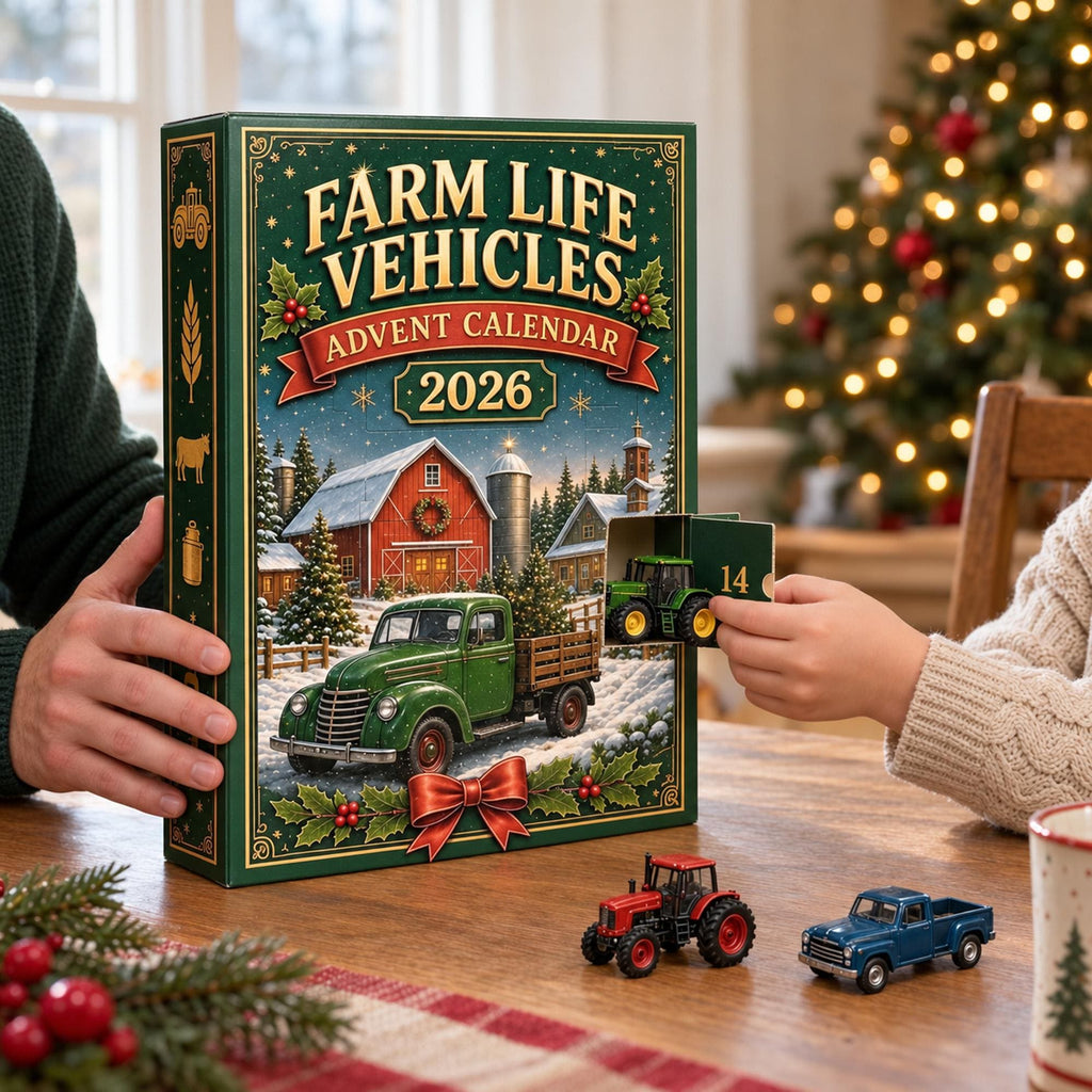 Farm Vehicle Advent Calendar HG 2026, Mini Tractors and Trucks, Christmas Countdown Gift