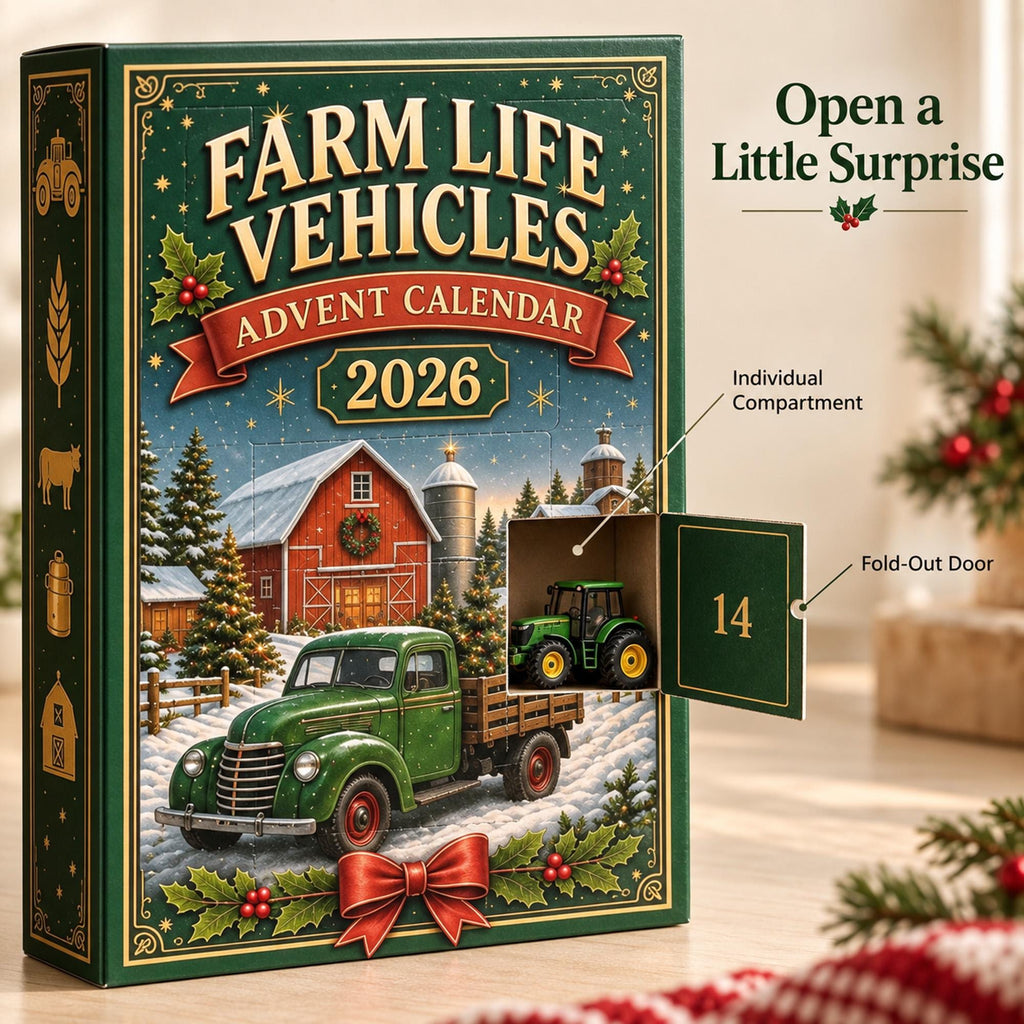 Farm Vehicle Advent Calendar HG 2026, Mini Tractors and Trucks, Christmas Countdown Gift