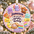 Personalized Squishy Hunting Christmas Ornament 2026, Kawaii Squishies Decor, Kids Christmas, Cute Squishy Ornament,Viral Toy Collector Gift