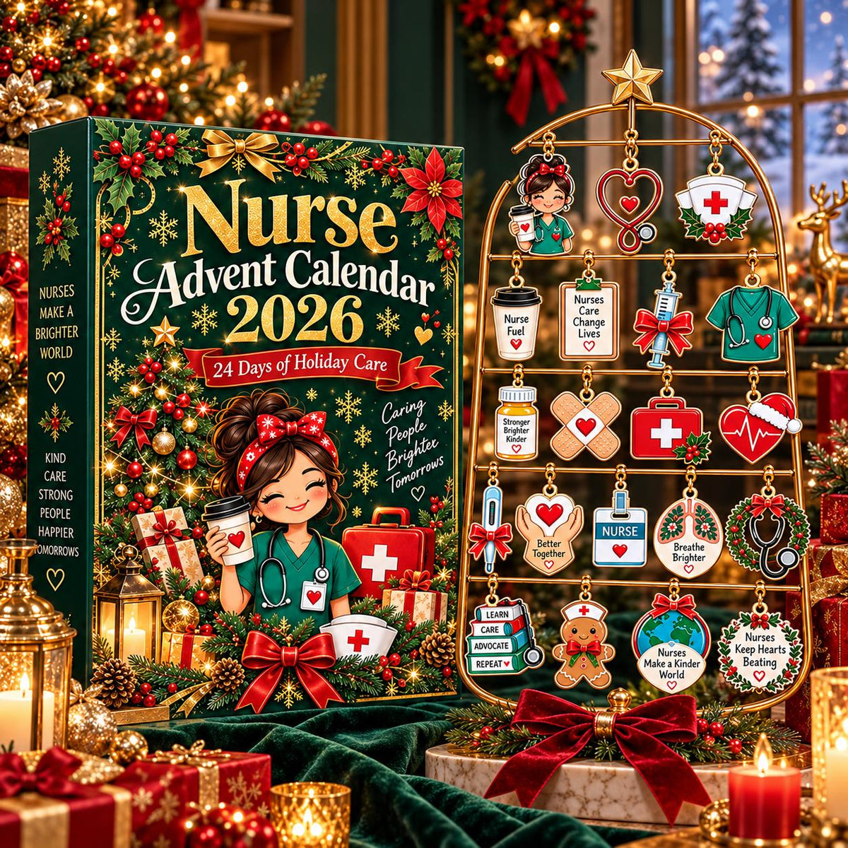 Nurse Advent Calendar HG 2026, 24 Days Christmas Countdown, Nurse Christmas Gift, RN Nursing Gift, Medical Acrylic Ornament Set