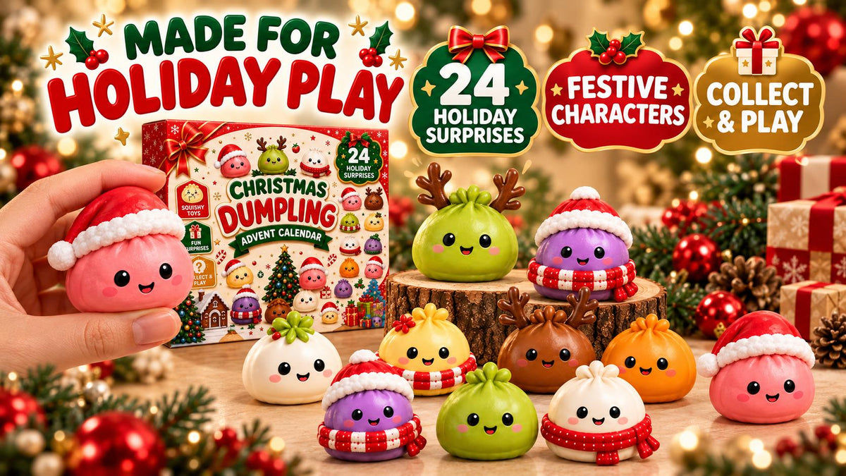 Dumpling Squishy Advent Calendar HG, 24 Day Christmas Countdown, Mini Squishy Fidget Toys, Kids Christmas Gift, Stocking Stuffer, Holiday Gift
