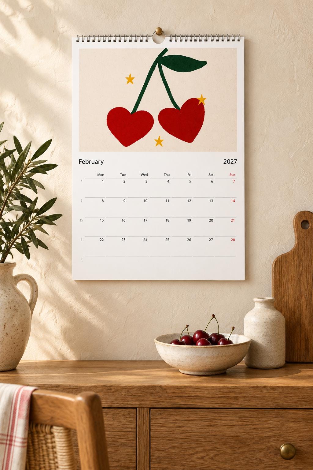 2027 Wall Calendar | Colourful Illustrated Calendar | Modern Art Calendar | Kitchen & Home Office Decor | Gift for Art Lovers