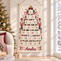 Personalized Christmas Advent Calendar HG for Kids, 24 Pocket Pink Nutcracker Fabric Wall Banner, Custom Name Holiday Countdown for the Family