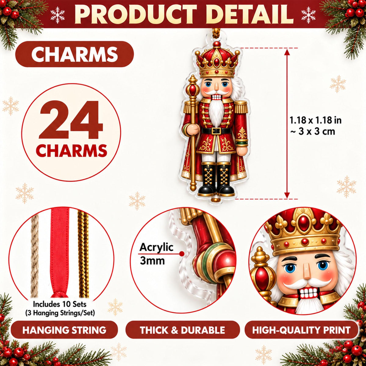Christmas Nutcracker Advent Calendar HG 2026, 24 Day Nutcracker Ornament Set, Christmas Countdown Gift, Holiday Tree Decor, Xmas Keepsake