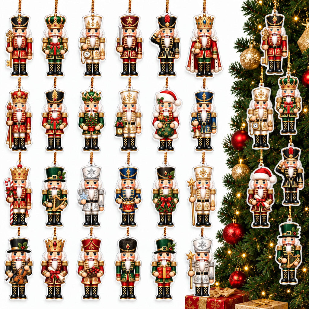 Christmas Nutcracker Advent Calendar HG 2026, 24 Day Nutcracker Ornament Set, Christmas Countdown Gift, Holiday Tree Decor, Xmas Keepsake