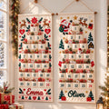 Personalized Advent Calendar HG for Kids, Custom Name 24 Pocket Christmas Countdown, Sibling Holiday Tradition, Fillable Christmas Pockets