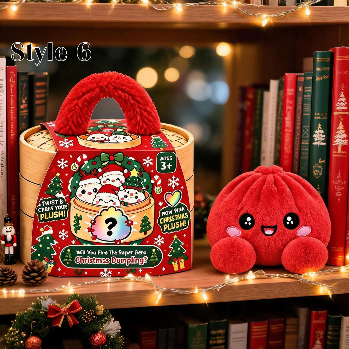 Christmas Dumpling Plush, Cute Squishy Bao Plushy, Kawaii Xmas Stuffed Animal, Holiday Gifts for Kids, Plush Dumpling,Stuffed Home Decor