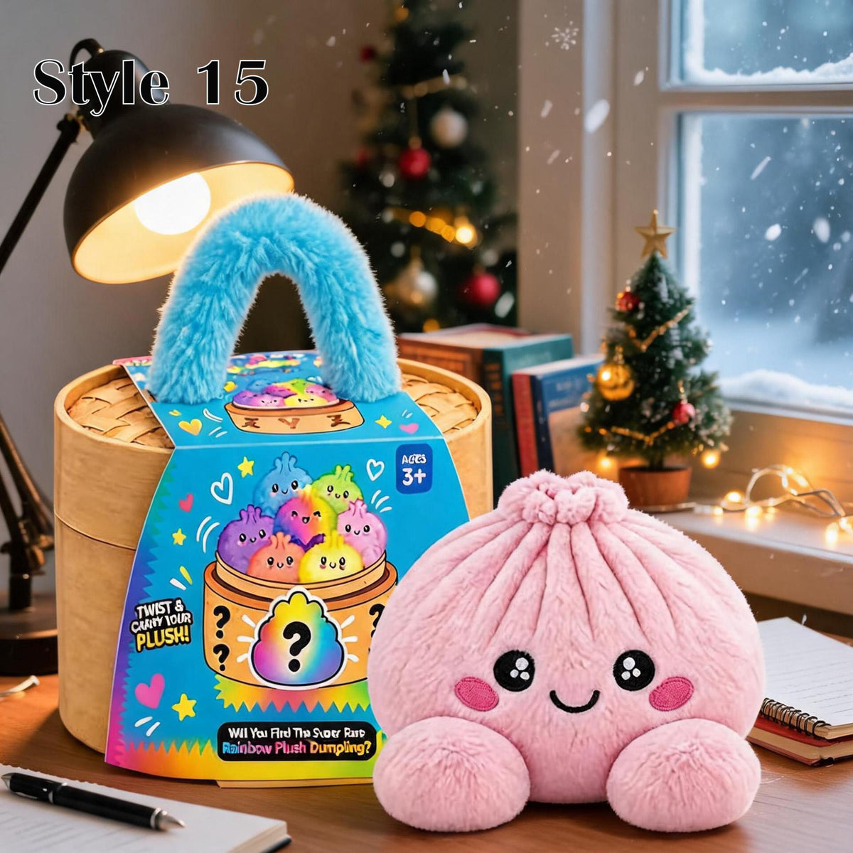Christmas Dumpling Plush, Cute Squishy Bao Plushy, Kawaii Xmas Stuffed Animal, Holiday Gifts for Kids, Plush Dumpling,Stuffed Home Decor