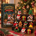 Christmas Advent Calendar HG, 24 Mini Brick Ornaments for Brick Lovers & Families, Buildable Xmas Countdown Gift, Tree Decorations