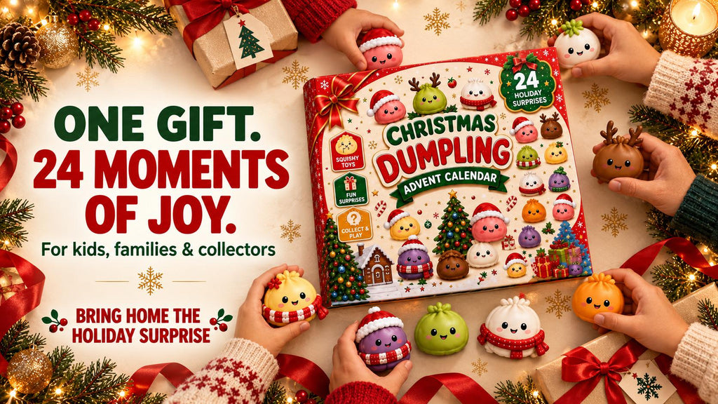 Dumpling Squishy Advent Calendar HG, 24 Day Christmas Countdown, Mini Squishy Fidget Toys, Kids Christmas Gift, Stocking Stuffer, Holiday Gift