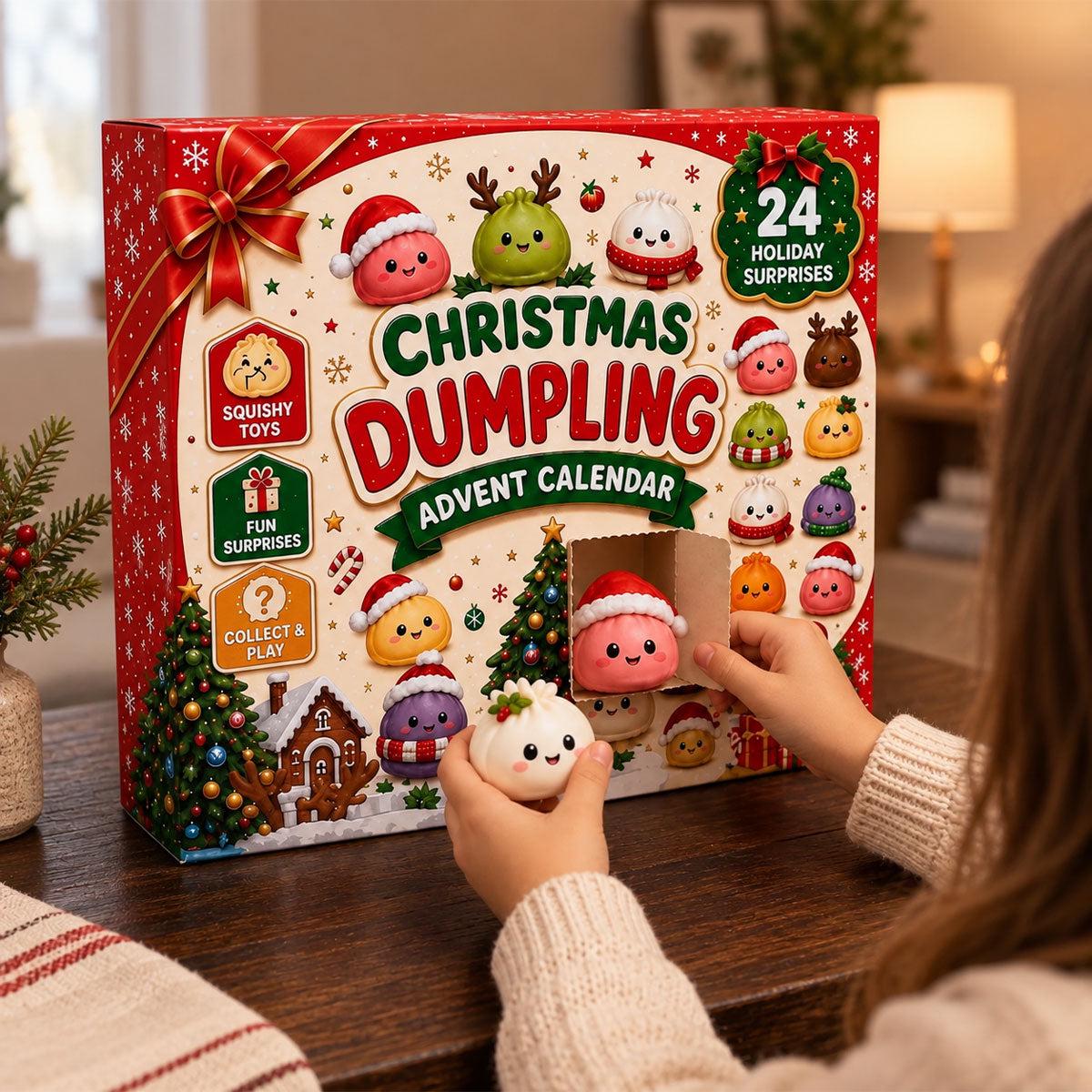 Dumpling Squishy Advent Calendar HG, 24 Day Christmas Countdown, Mini Squishy Fidget Toys, Kids Christmas Gift, Stocking Stuffer, Holiday Gift