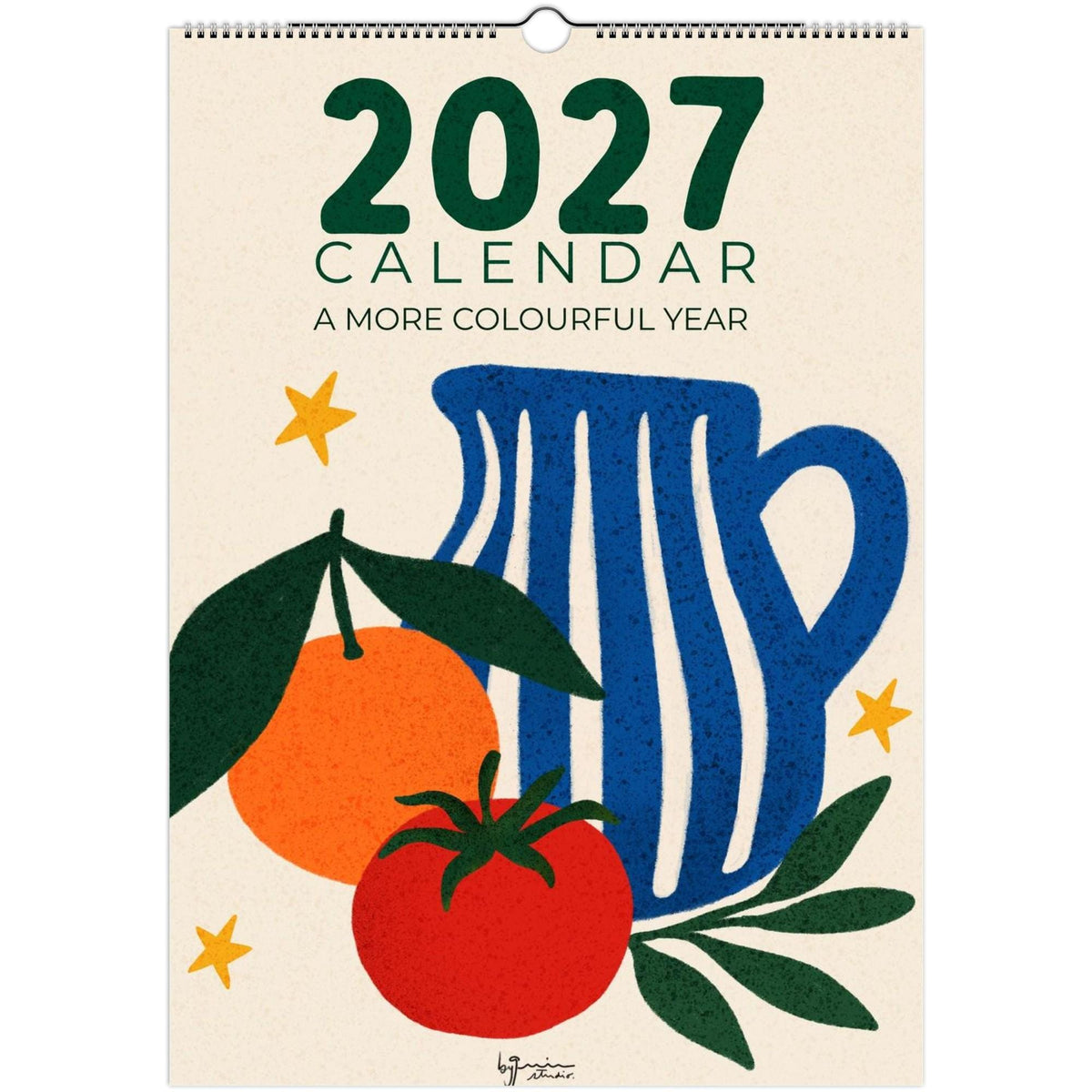 2027 Wall Calendar | Colourful Illustrated Calendar | Modern Art Calendar | Kitchen & Home Office Decor | Gift for Art Lovers