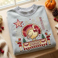 Thanksgiving Parade Gingham Mock Neck HFN Sweatshirt, Embroidered Turkey Float and NYC Skyline, Vintage Holiday Sweater