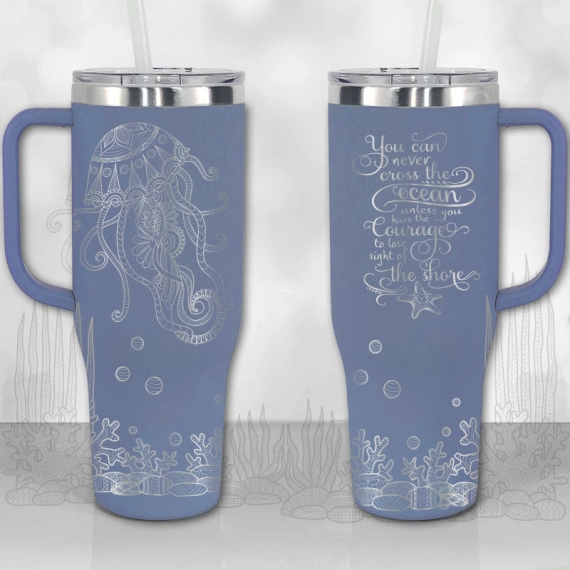 Jellyfish Ocean Motivational Quote  30oz or 40oz Tumbler with Handle, Best Gifts NVA
