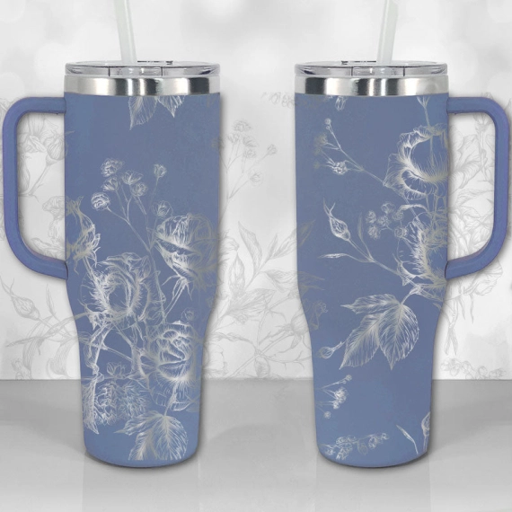 30oz or 40oz Tumbler Wild Roses and Flowers Line Art Pattern Best Gifts NVA