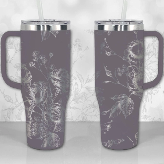 30oz or 40oz Tumbler Wild Roses and Flowers Line Art Pattern Best Gifts NVA