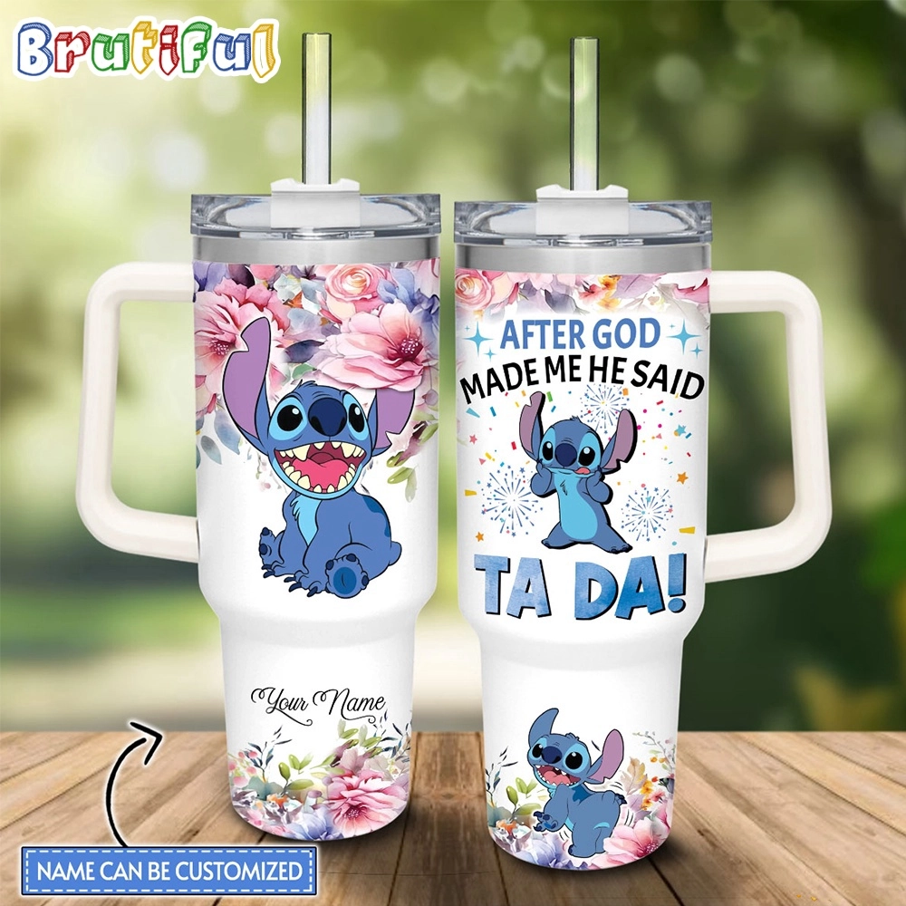 Custom Name Stitch Tada Tumbler, Stitch 30oz or 40 oz Tumbler HG 40oz