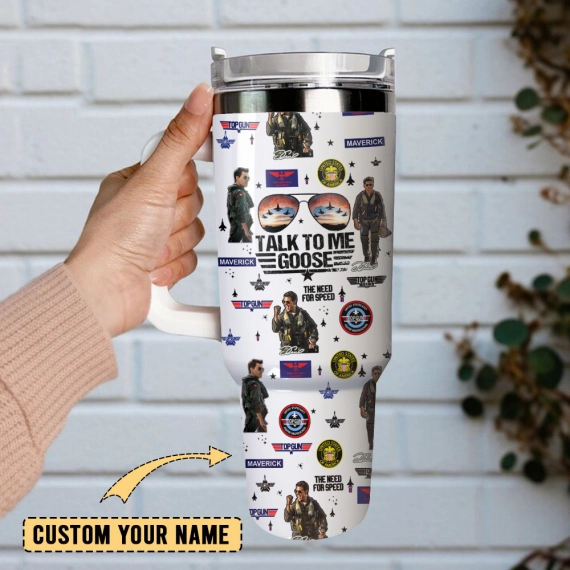 Top Gun Maverick Film Custom  Quencher 30oz or 40oz Stainless Steel Tumbler With Handle,  Best gifts for Friend Family NVA