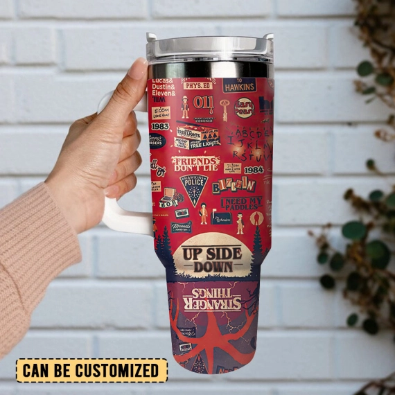 Stranger Things TV Series Custom Quencher 30oz Or 40oz Stainless Steel Tumbler With Handle HG