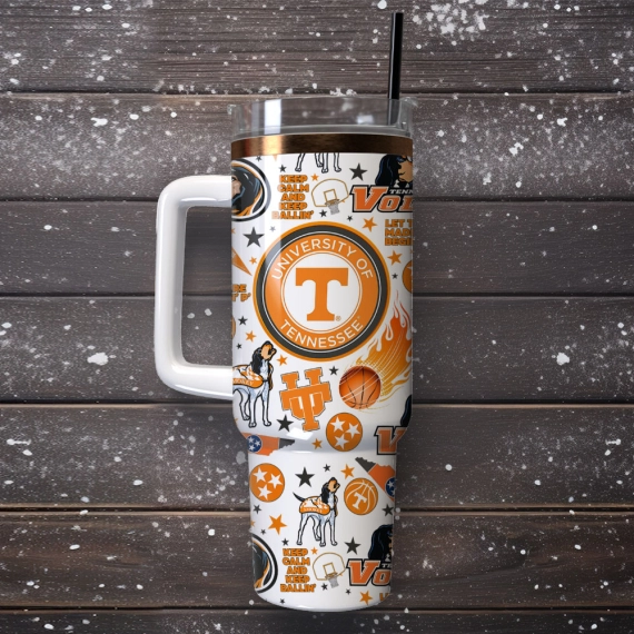 University of Tennessee Custom  Quencher 30oz or 40oz Stainless Steel Tumbler With Handle,  Best gifts for Friend Family NVA