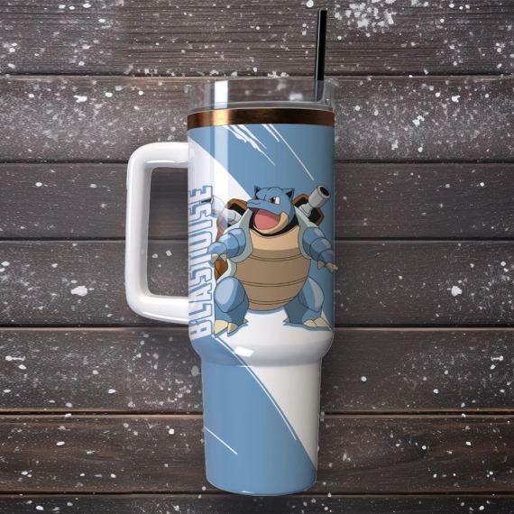 Blastoise Pokemon Anime Custom Quencher 30oz Or 40oz Stainless Steel Tumbler With Handle HG