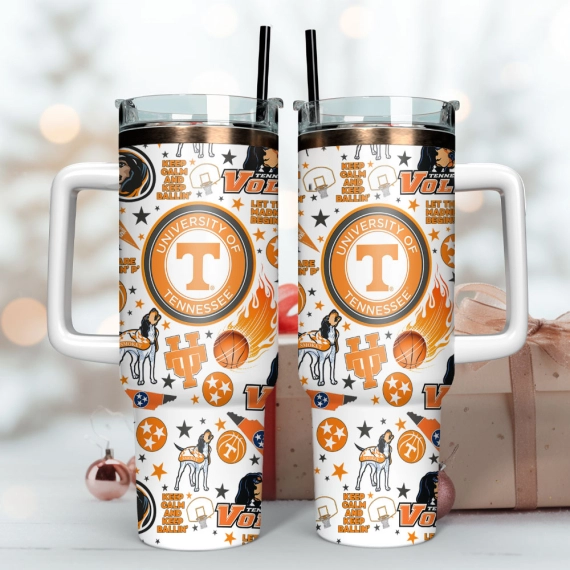 University of Tennessee Custom  Quencher 30oz or 40oz Stainless Steel Tumbler With Handle,  Best gifts for Friend Family NVA