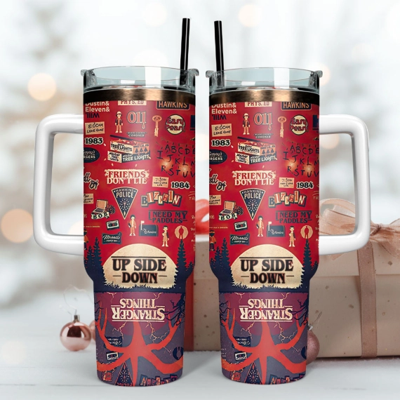 Stranger Things TV Series Custom Quencher 30oz Or 40oz Stainless Steel Tumbler With Handle HG