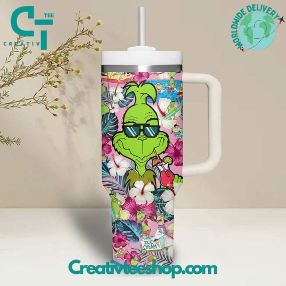 The Grinch Flower Gift for Her, Him on Birthday Xmas 30oz or 40oz Tumbler LN