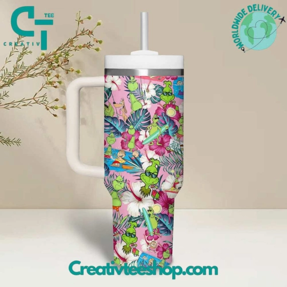 The Grinch Flower Gift for Her, Him on Birthday Xmas 30oz or 40oz Tumbler LN